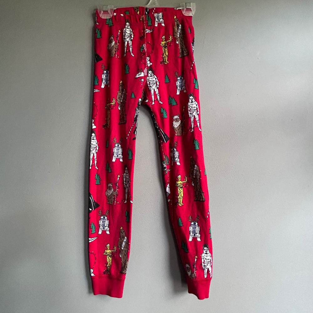 Hanna Andersson Star Wars Christmas Organic Cotton Pajama Red Kid Size 6-7 120cm - Picture 7 of 11